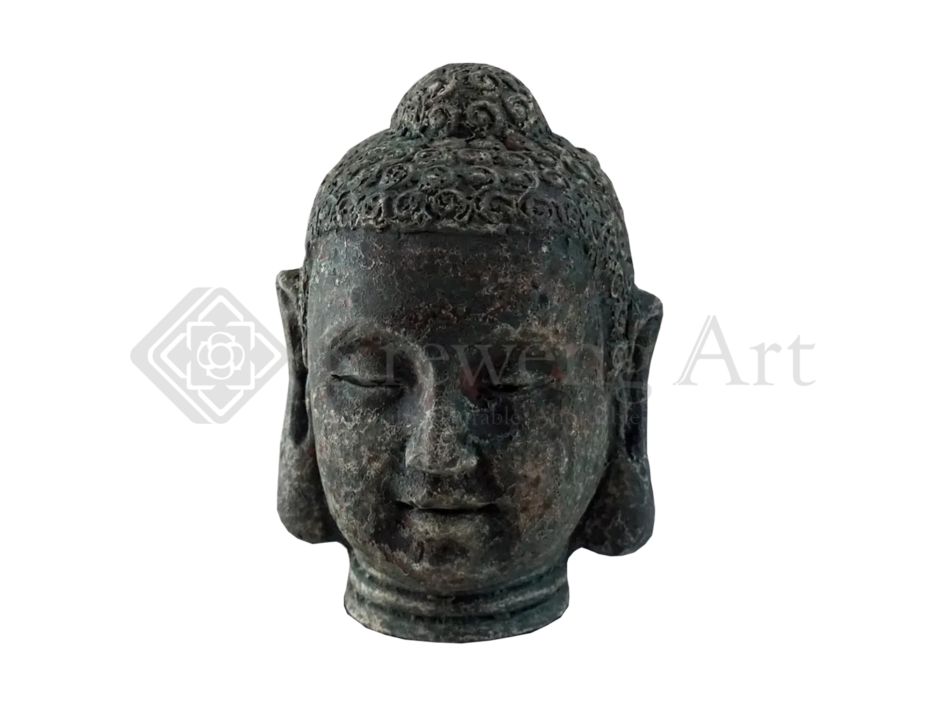 Handmade Terracotta Buddha Head – Rustic Black Spiritual Décor