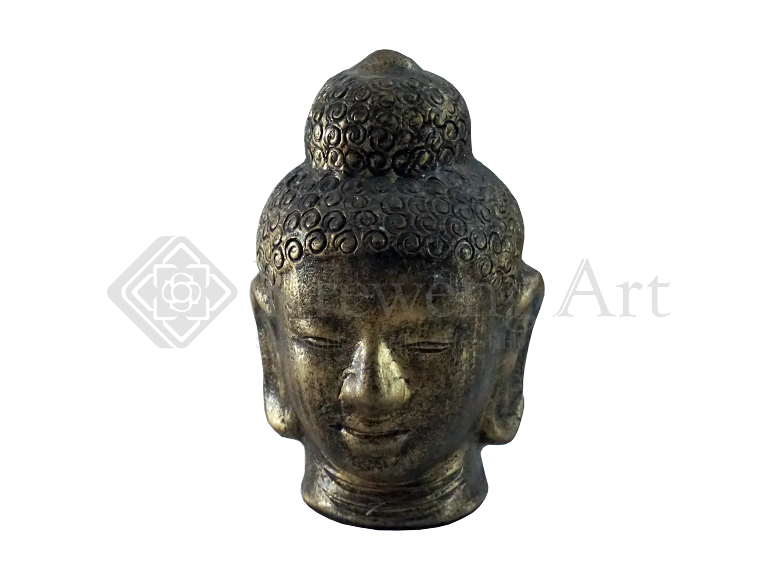 Spiritual Terracotta Buddha Head – Indoor Decor with Antique Gold Finish