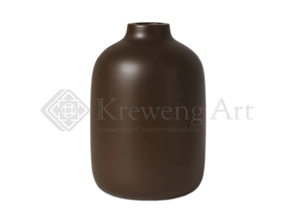 Terracotta Vase Dark Brown Color