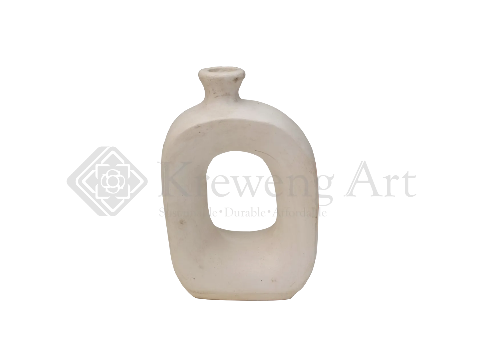 Terracotta Vase White Color